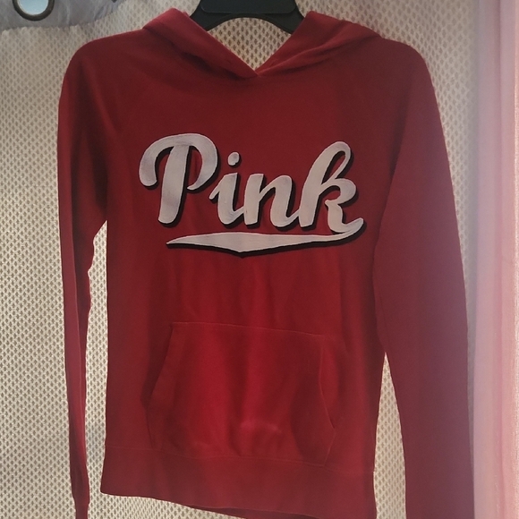 PINK Victoria's Secret Tops - PINK Victoria's Secret Red Hoodie